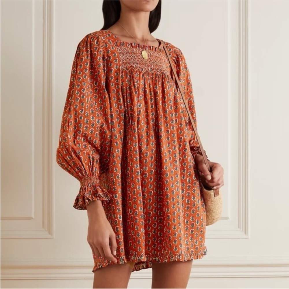 Doen Orange Long Sleeve Dress